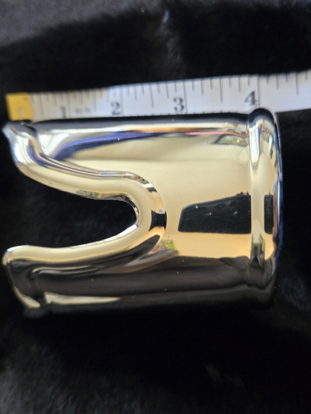 Polished Silvertone Cutout Adjustable Wide Arm Bracelet - Picture 4 of 6